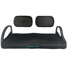 Load image into Gallery viewer, Cool Dry Covers seat covers set for the older Club Car DS golf cart with a split backrest (pre-2000). Keeps you cool in the heat and dry in the rain. Increased comfort in all weather conditions. Shown installed on seat and backrests.
