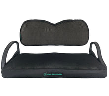 Load image into Gallery viewer, Cool Dry Covers seat covers set for Evolution golf cart with the wider backrest. Keeps you cool in the heat and dry in the rain. Increased comfort in all weather conditions. Shown installed on seat and backrest.
