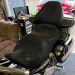 Cool Dry Covers seat covers to fit your older model Honda Goldwing (pictured).  Keeps you raised off the original seat, much cooler in the heat and allows air circulation.  Water goes through without being absorbed so you stay drier in the wet.  These are sized to fit your specific seat perfectly.  Transform your ride with Cool Dry Covers.