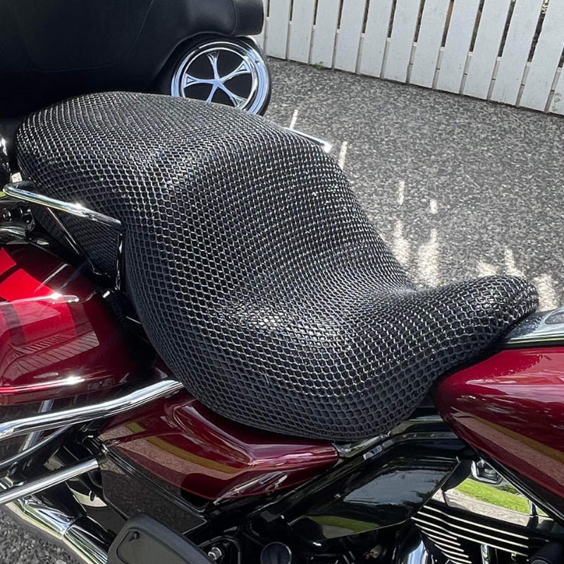 Cool Dry Covers seat covers to fit your Harley Davidson Ultra Limited (pictured).  Keeps you raised off the original seat, much cooler in the heat and allows air circulation.  Water goes through without being absorbed so you stay drier in the wet.  These are sized to fit your specific seat perfectly.  Transform your ride with Cool Dry Covers.