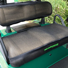 Load image into Gallery viewer, Cool Dry Covers Seat Cover Set for EZGo TXT and RXV golf cart. Shown installed on cart.
